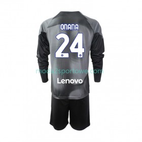 Koszulka Inter Mediolan Andre Onana 24 Bramkarska Dziecięcy Domowe Stroje Piłkarskie 2022/23 Długi Rękaw